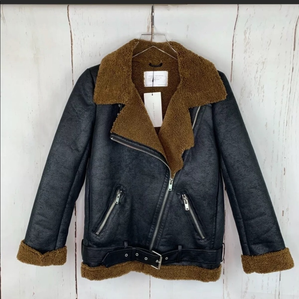 bnwt zara // shearling coat - Picture 3 of 6